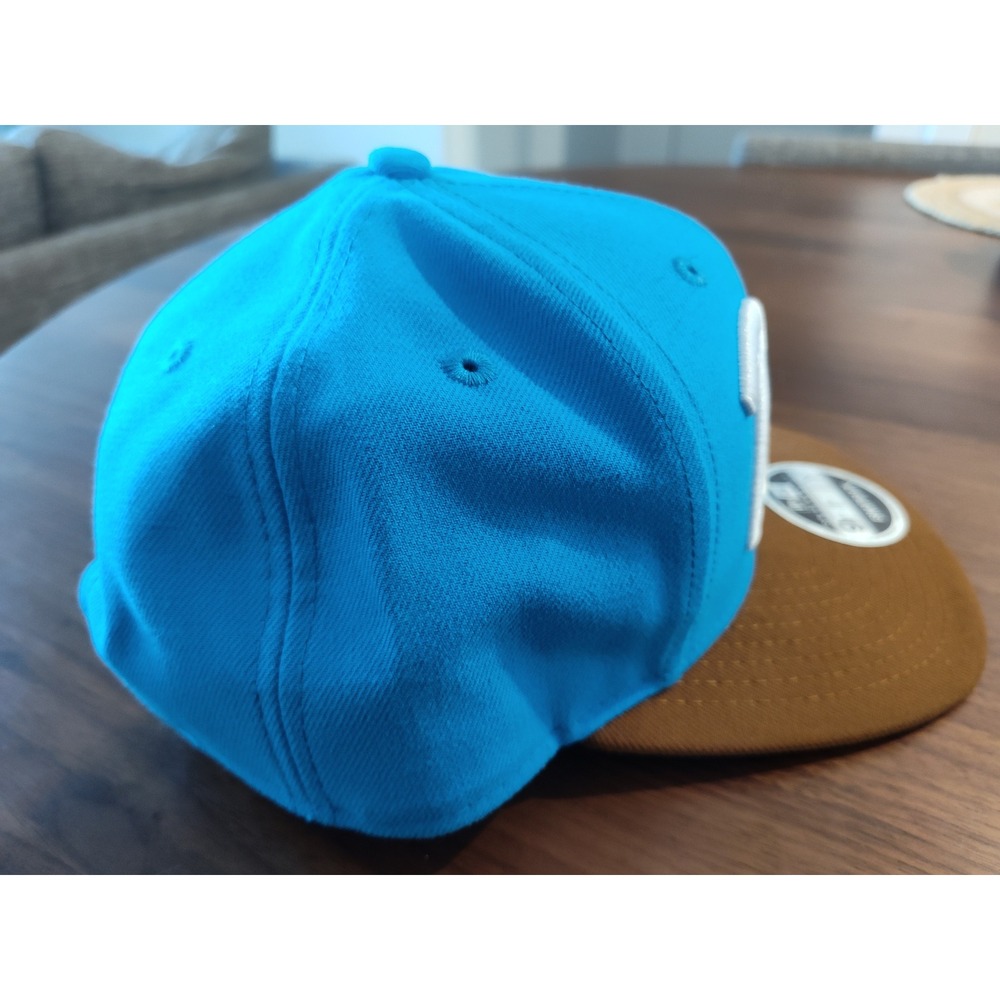 New Era 9FIFTY Pabst Blue Ribbon Snapback Hat Turquoise Brown Flat Bill Cap OSFM - Picture 4 of 6